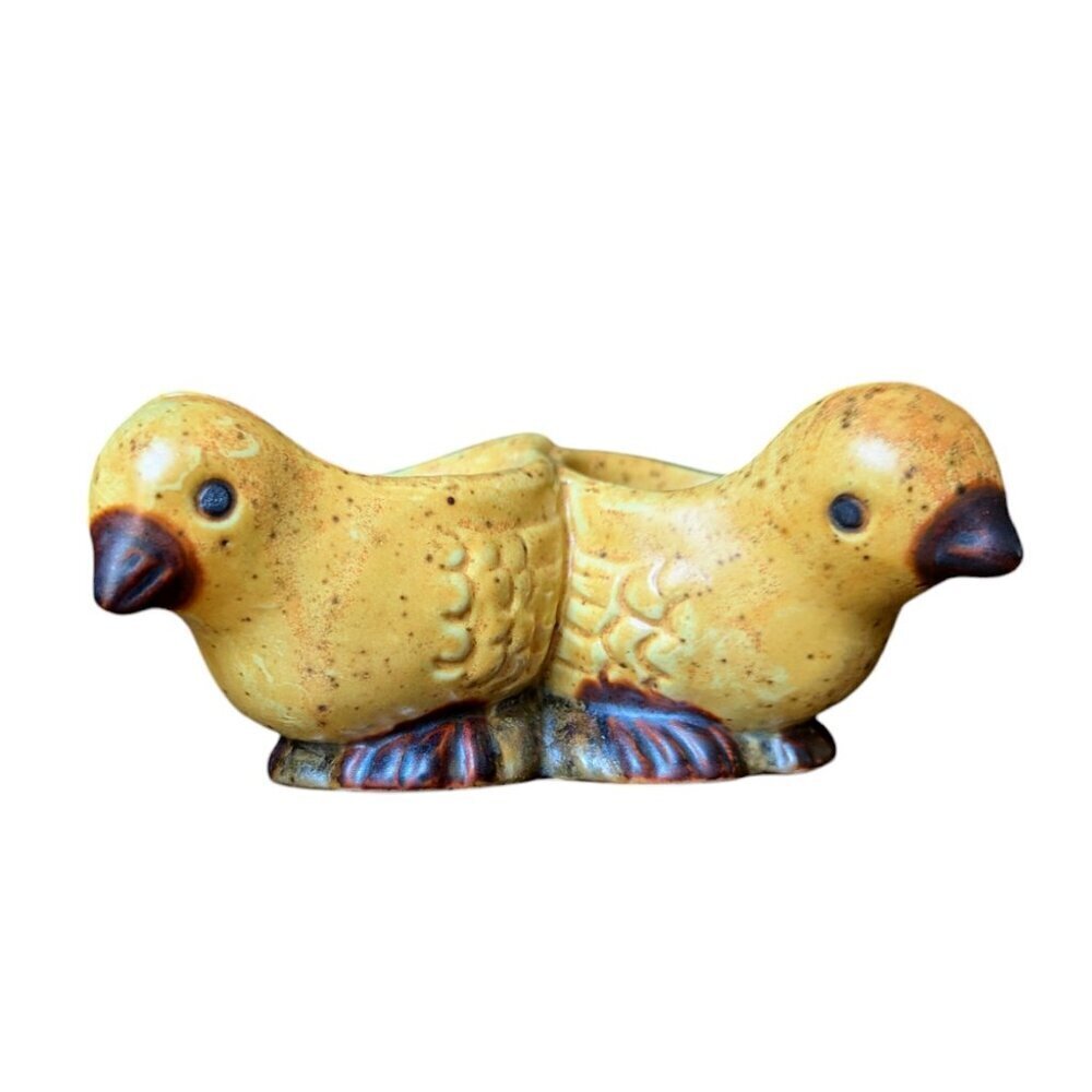 MCM Bird Egg Nest Ceramic Vintage Figural Chick‎ Cottage Core Trinket Holder